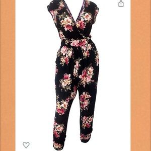 Black Floral Jumpsuit